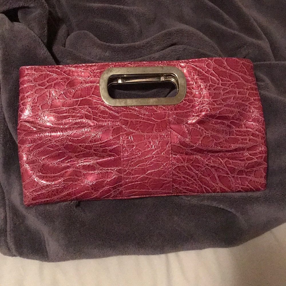 Faux leather clutch